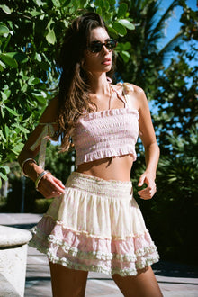 Camellia Cotton Mixed Print Mini Skirt | Taffy Twist