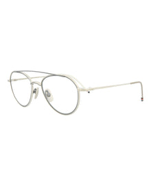 Thom Browne Aviator Metal Optical Frames | Silver