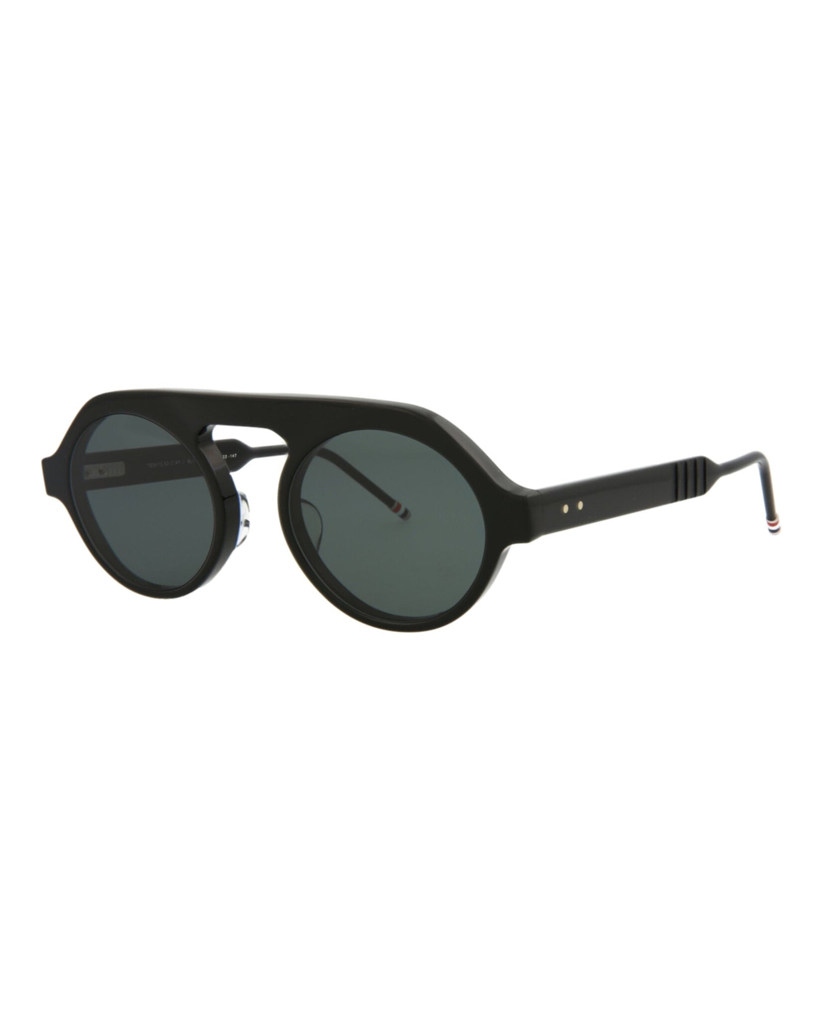 Thom Browne Round Acetate Sunglasses | Silver/Grey