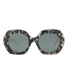 Thom Browne Round Acetate Sunglasses | Grey/Silver