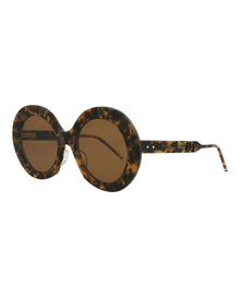 Thom Browne Round Acetate Sunglasses | Brown Multi