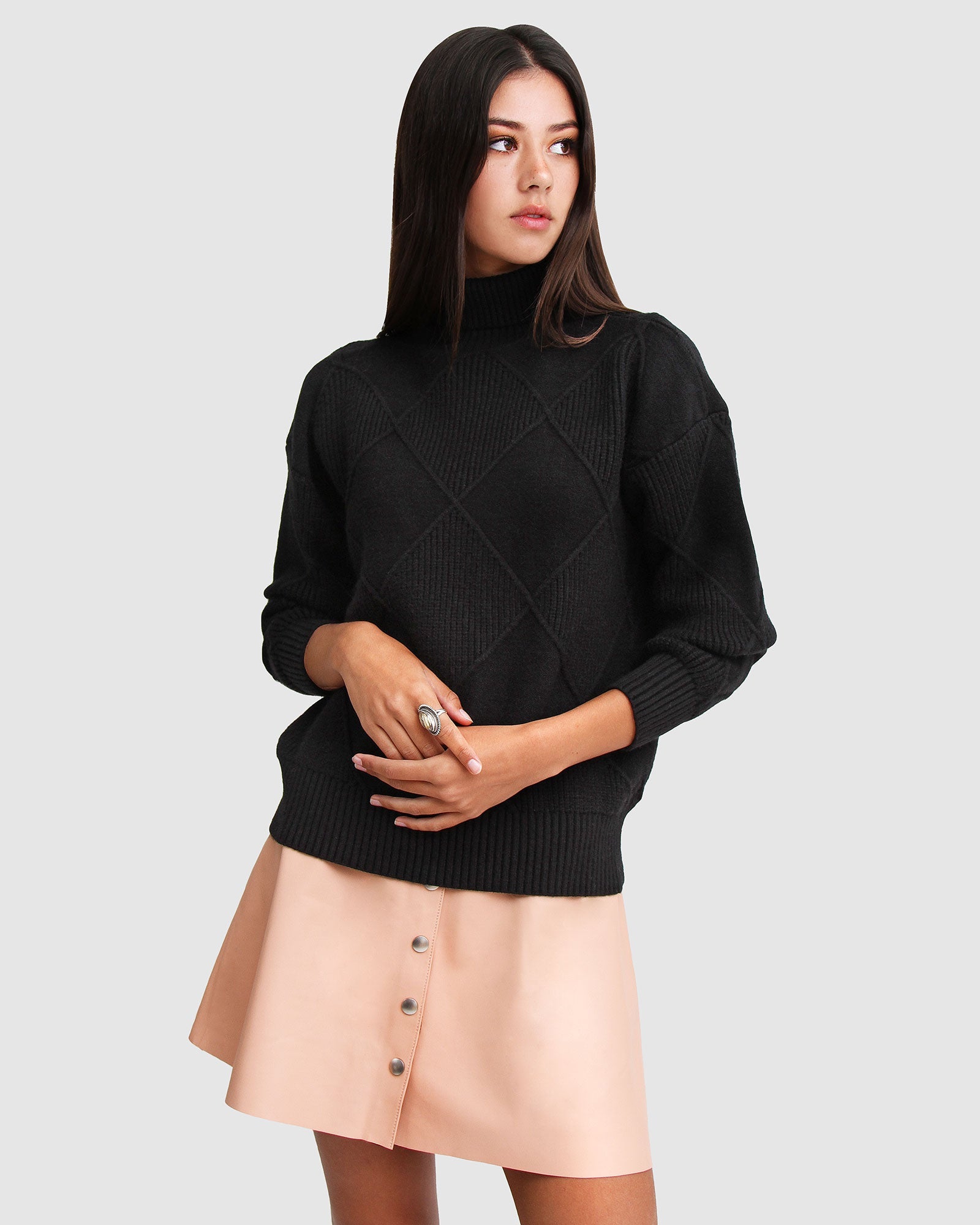 Women | The Academy Turtleneck Jumper | Black