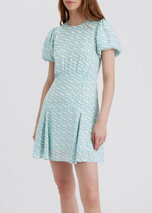 Womens | The Gael Mini Dress | Horse Print Hazy Blue