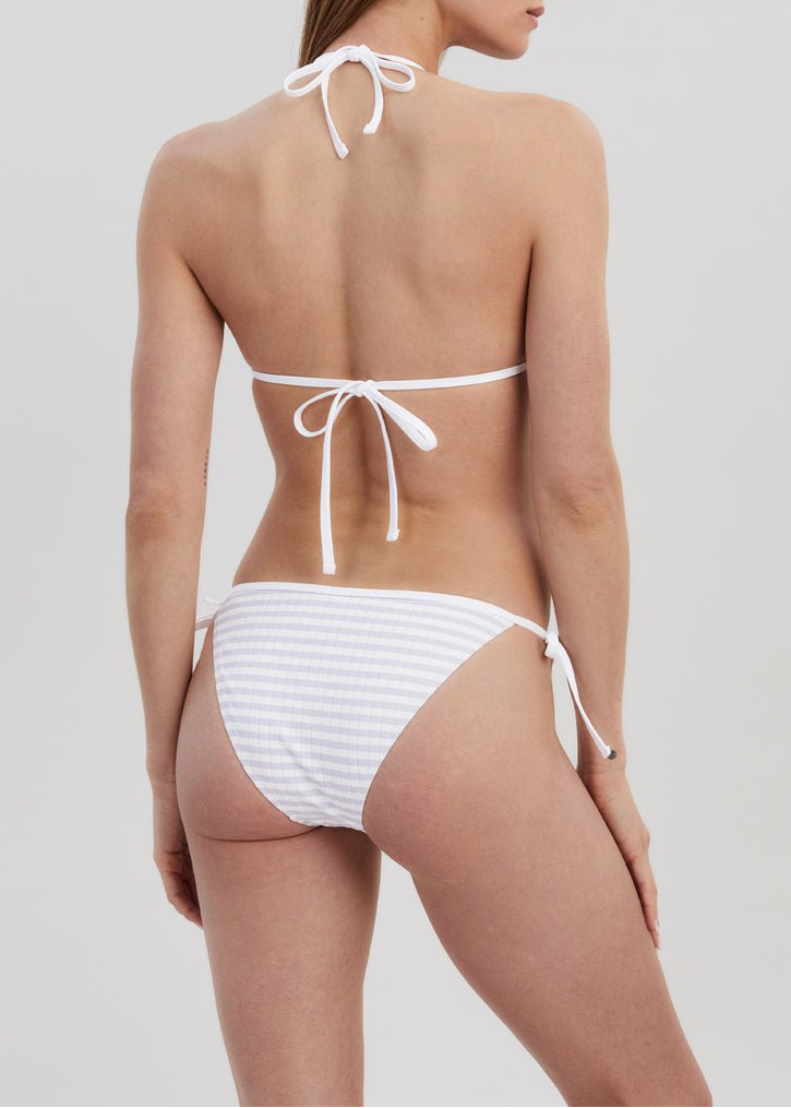Womens | Iris Ribbed Bikini Bottom | Lilac Stripe