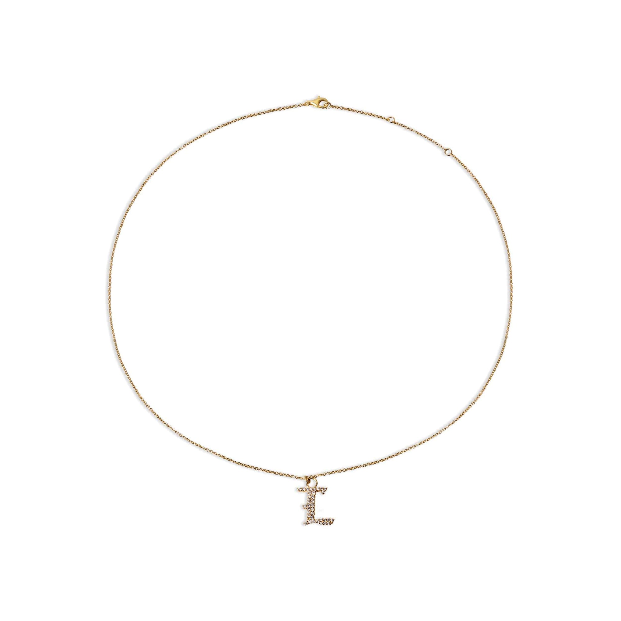 THE RIGID PAVE' OLD ENGLISH NECKLACE - The M Jewelers