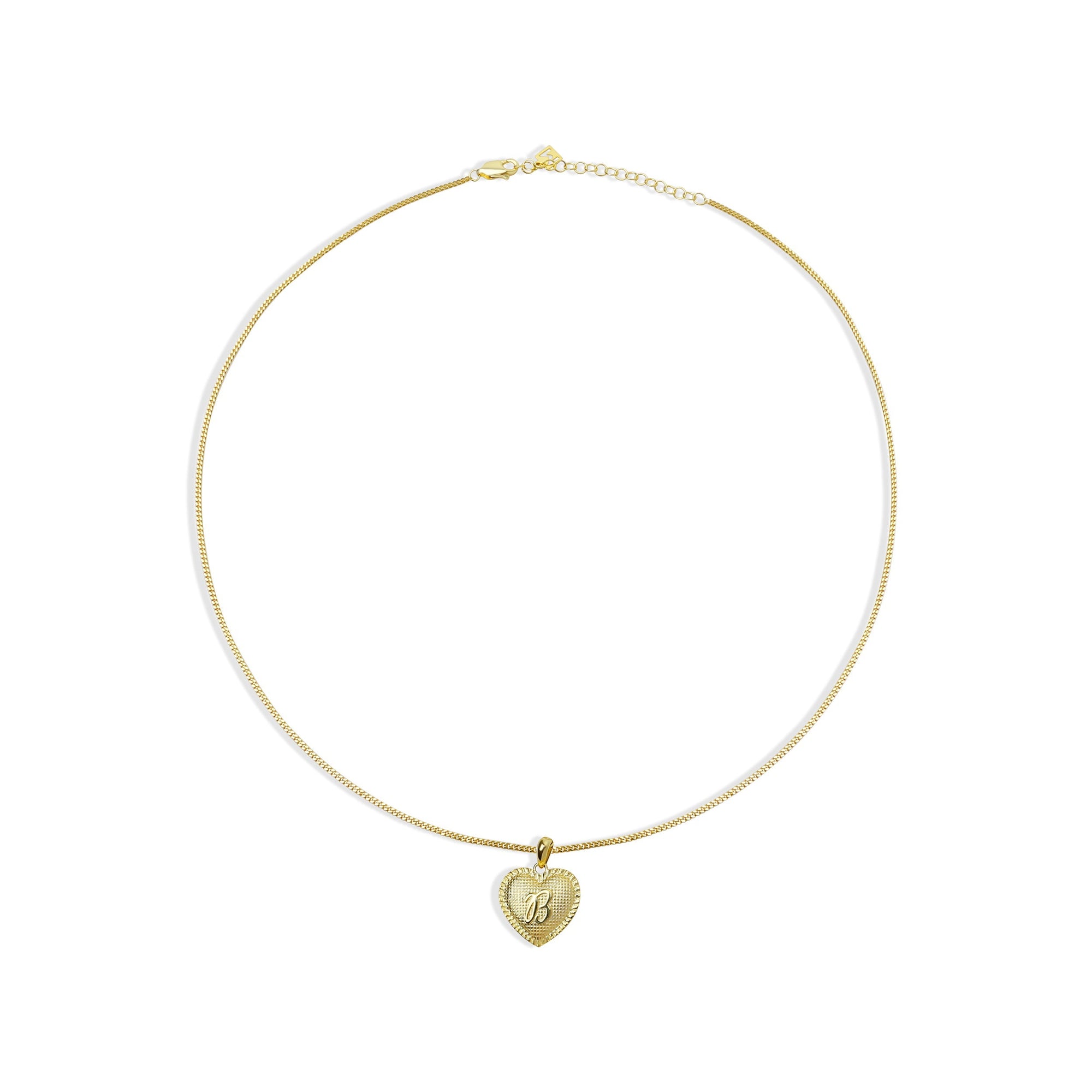 ornate heart necklace with initial letter