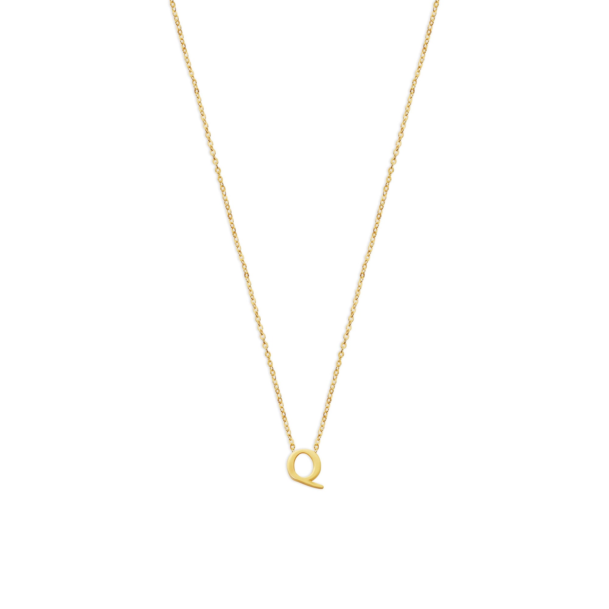 block letter q initial necklace