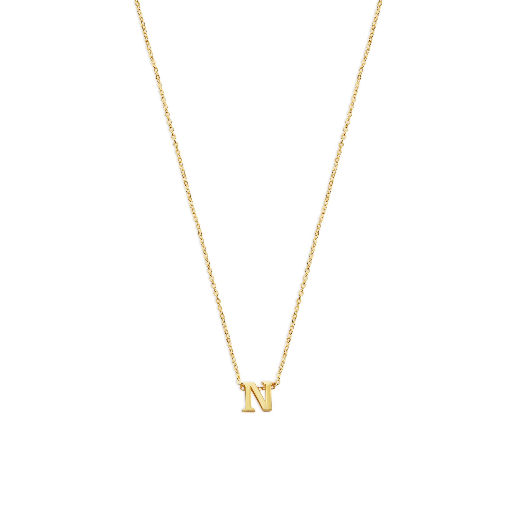 THE TINY SINGLE INITIAL BLOCK NECKLACE - The M Jewelers