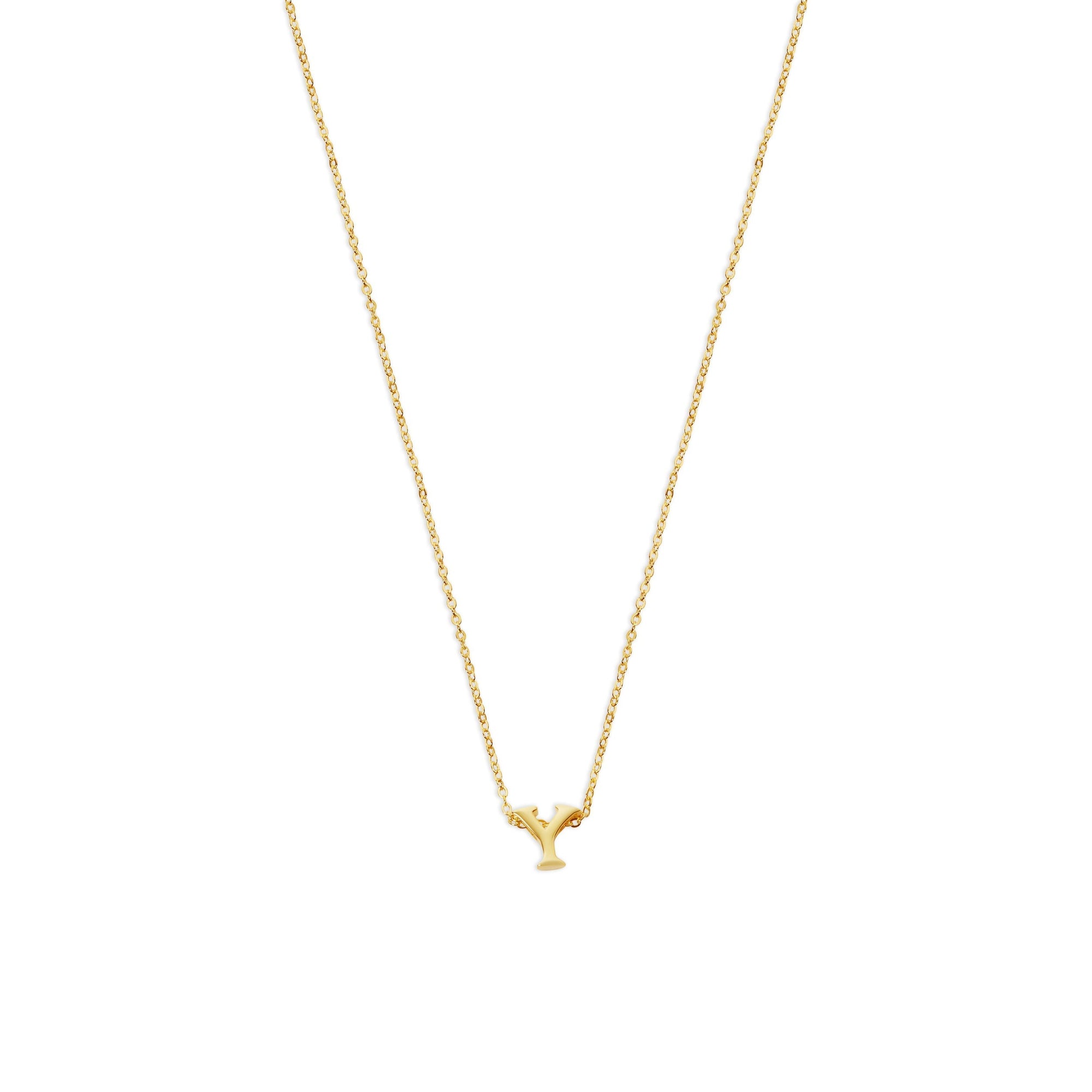 THE TINY SINGLE INITIAL BLOCK NECKLACE - The M Jewelers