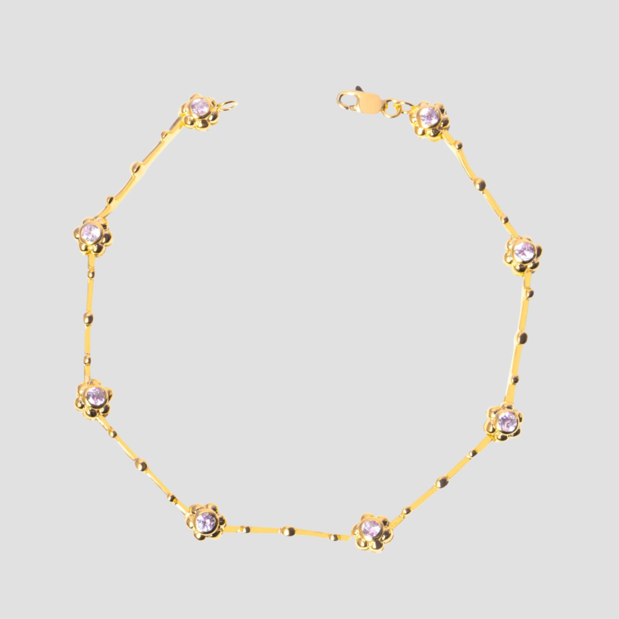 THE KAIA FLOWER STONE LINK BRACELET - The M Jewelers