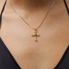 THE EMERALD HEART CROSS NECKLACE - The M Jewelers