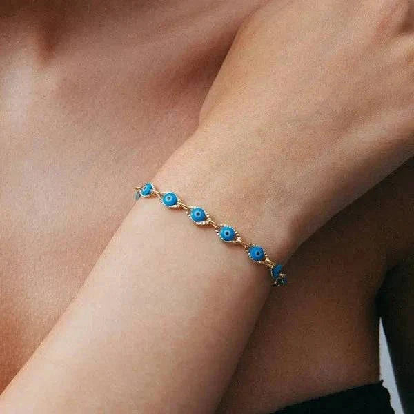 THE LIGHT BLUE EVIL EYE BRACELET - The M Jewelers