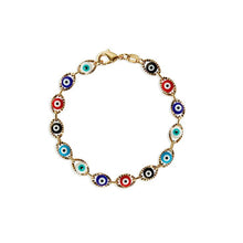 THE MULTI COLOR EVIL EYE LINK BRACELET - The M Jewelers