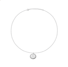 THE BLOCK PAVE' INITIAL DISC NECKLACE - The M Jewelers