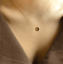 THE BLOCK PAVE' INITIAL DISC NECKLACE - The M Jewelers