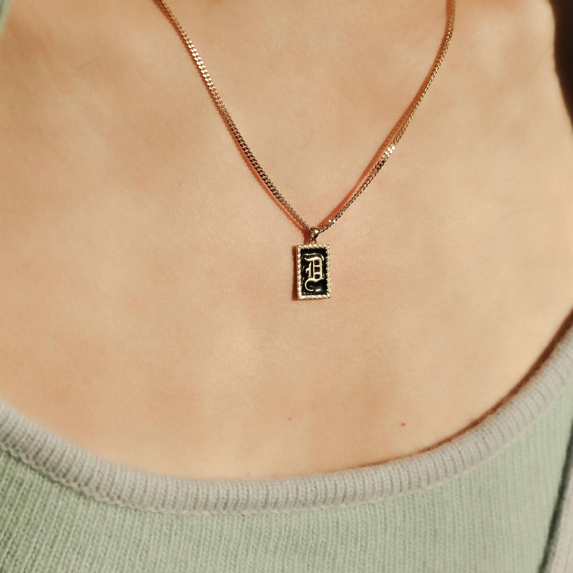 The Enamel Initial Pendant | Gold Vermeil