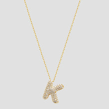 THE PAVE' BUBBLE LETTER PENDANT NECKLACE - The M Jewelers