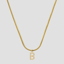 The Large Herringbone Pave Initial Necklace - The M Jewelers