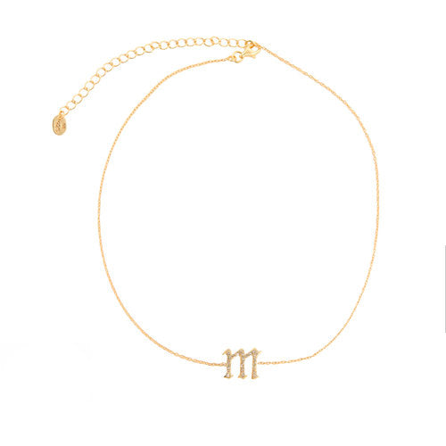 SINGLE LETTER CHOKER (LOWERCASE) - The M Jewelers