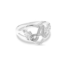 THE CUTOUT FLOWER HEART LETTER RING - The M Jewelers