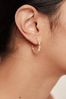 THE PAVE' BAMBOO HOOP EARRINGS - The M Jewelers