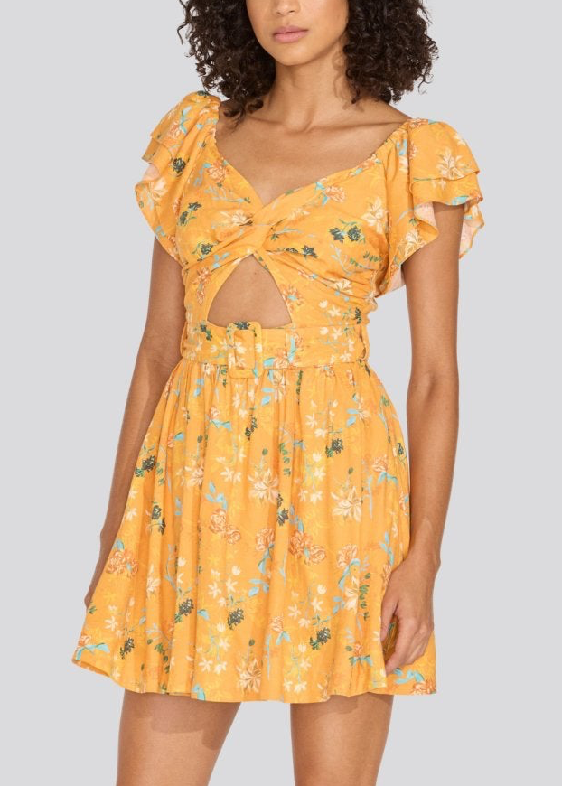 Womens | Renata Mini Dress | Tangerine Multi Floral