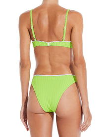 Women | Tati Ribbed Bikini Bottom | Solid Ribbed Lime