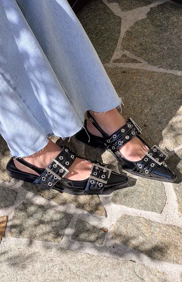 Therapy Matilda Patent Pointed Flats | Black