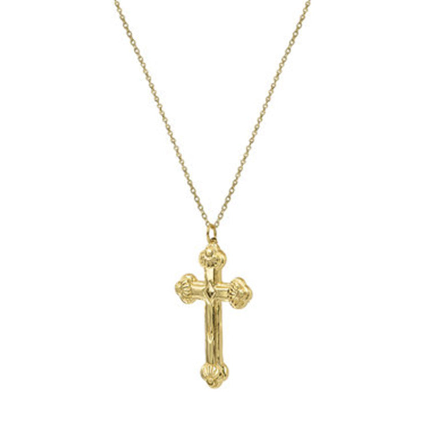 The Siena Cross Necklace | 18KT Gold Vermeil & Sterling Silver