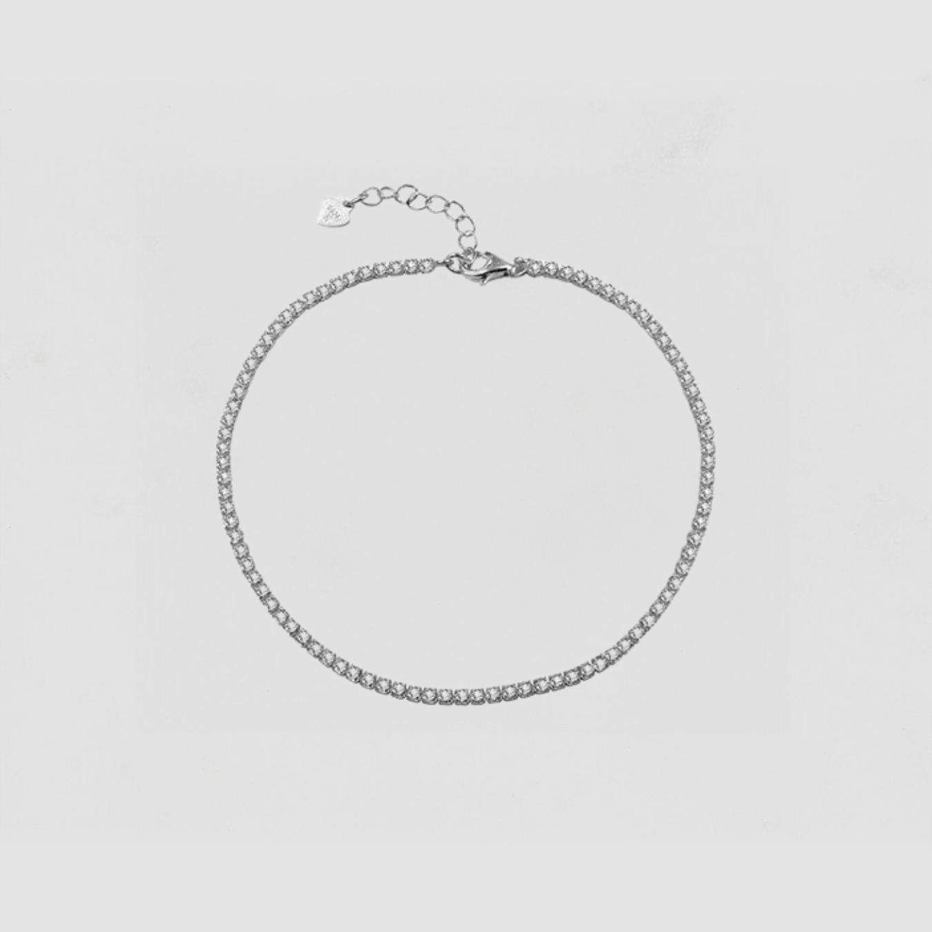 The Thin Tennis Anklet | Sterling Silver