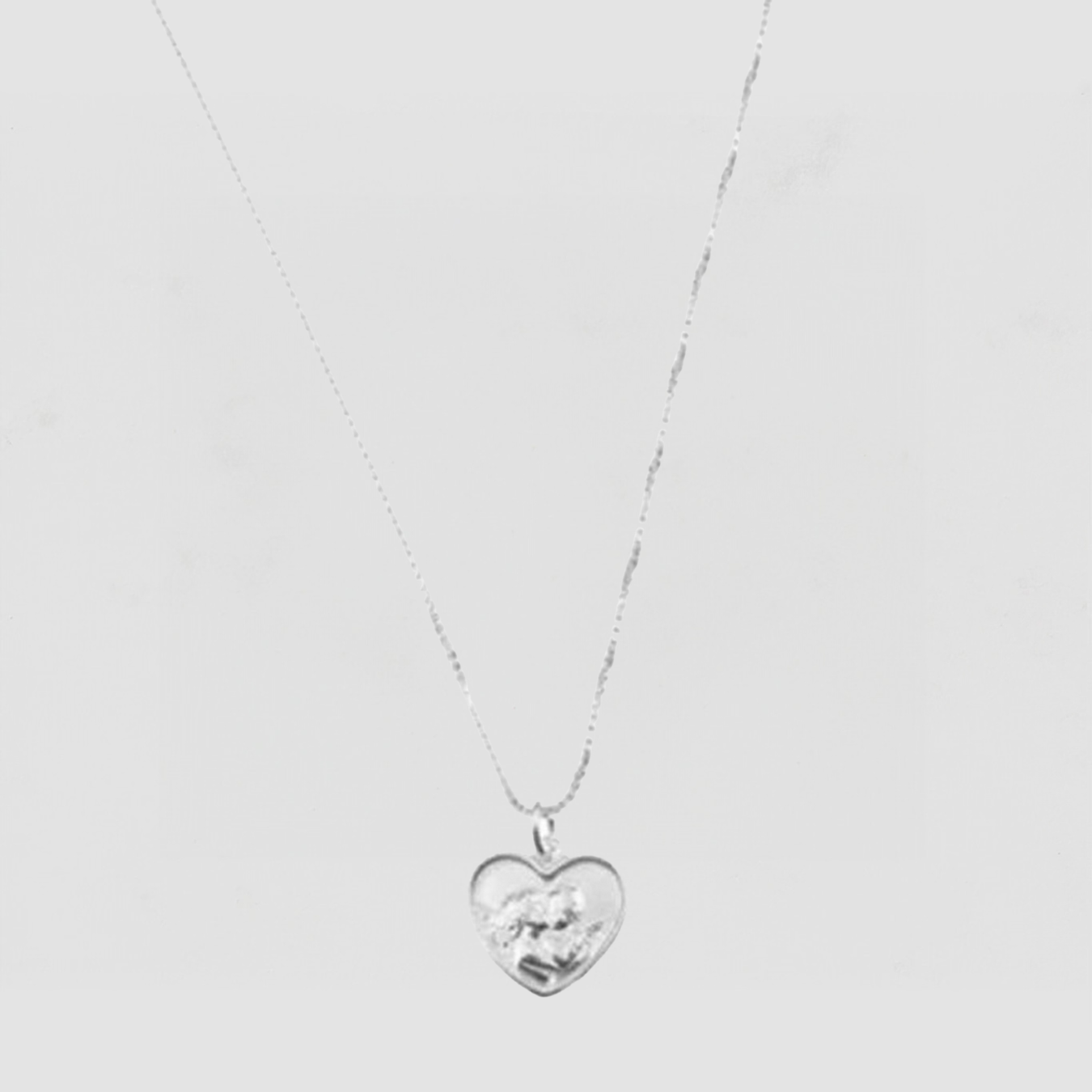 The Tiny Angel Heart Pendant Necklace | Sterling Silver
