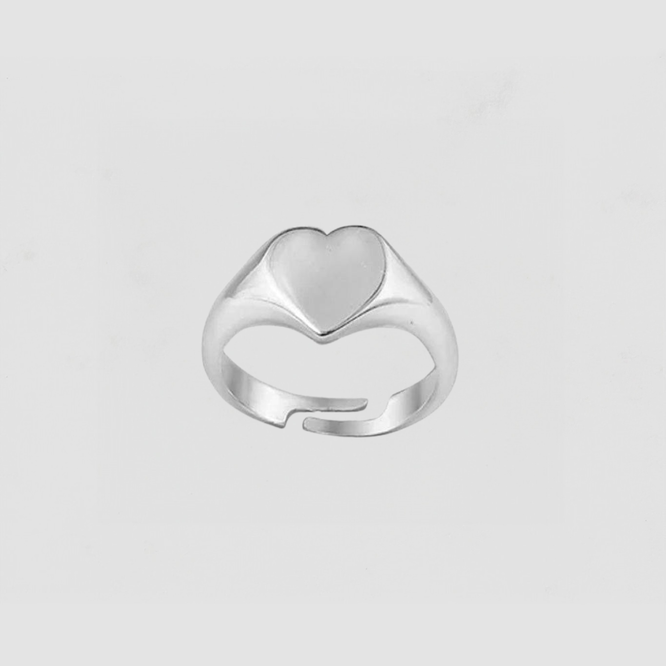 The Tiny Heart Pinky Signet Ring | Sterling Silver
