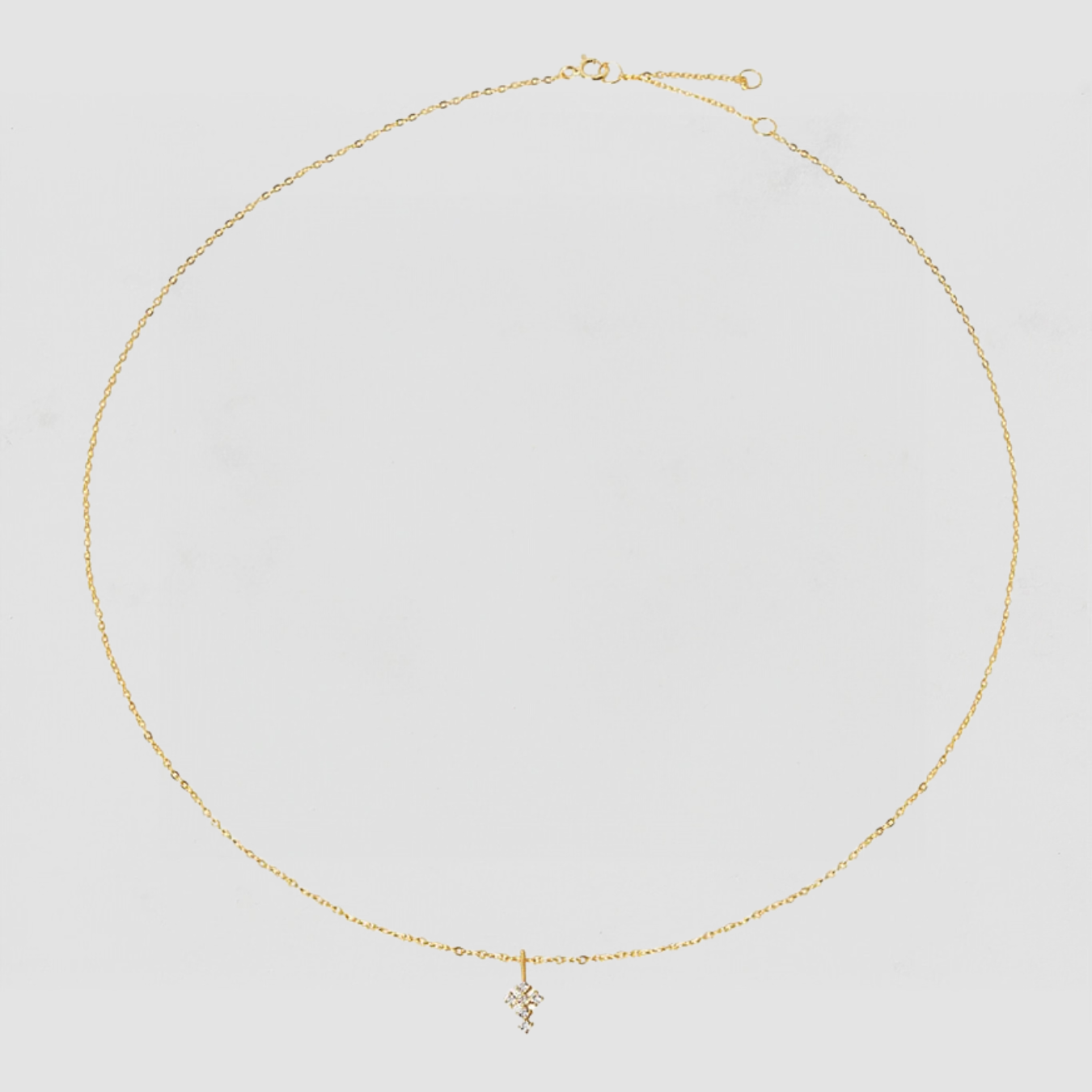 The Tiny Pave Cross Necklace | Gold Vermeil