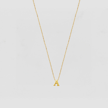 The Tiny Single Initial Block Necklace | Gold