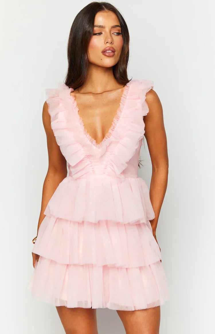 Tori Tulle Mini Dress | Pink