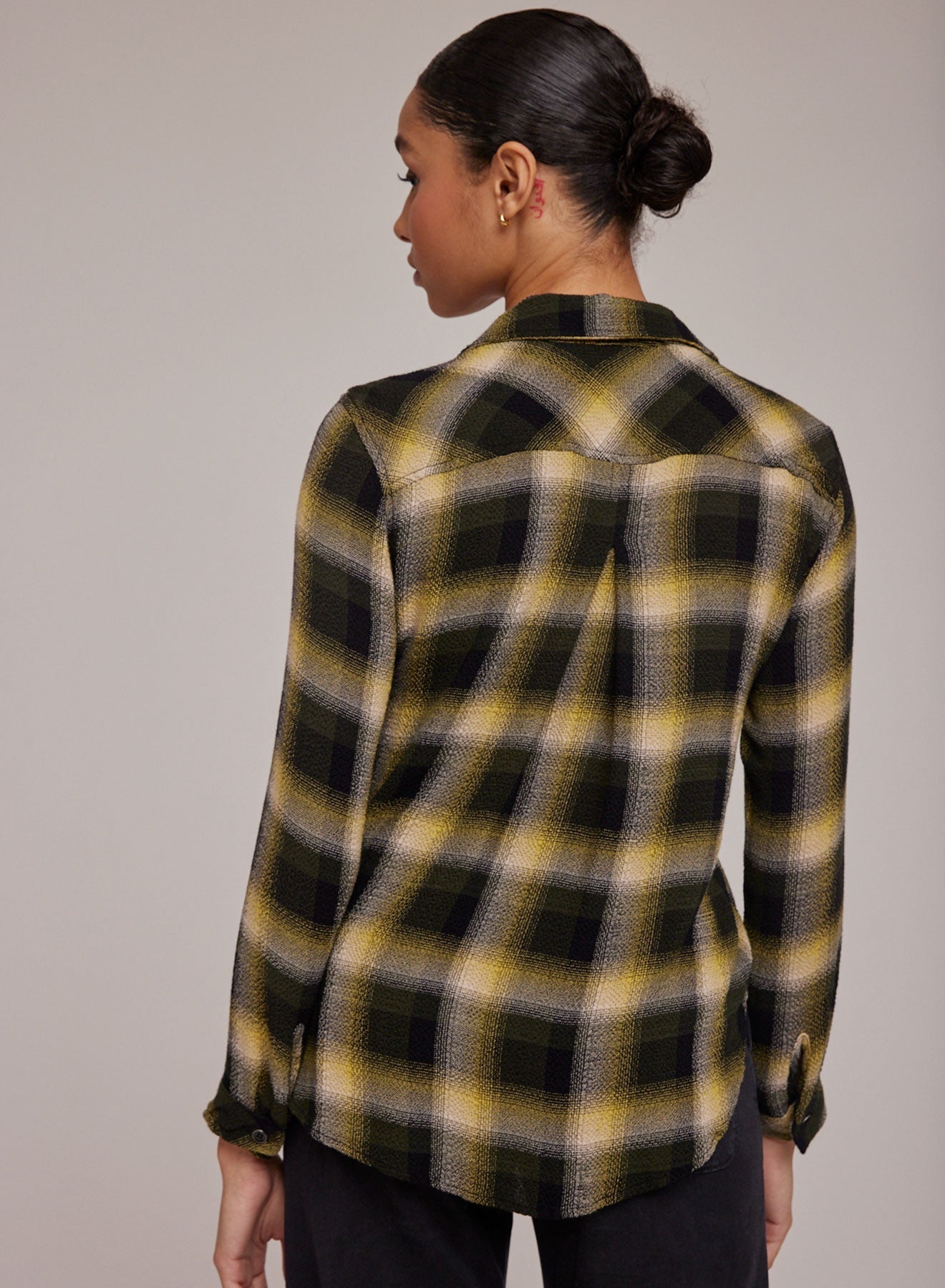 Two Pocket Button Down - Green & Black Plaid