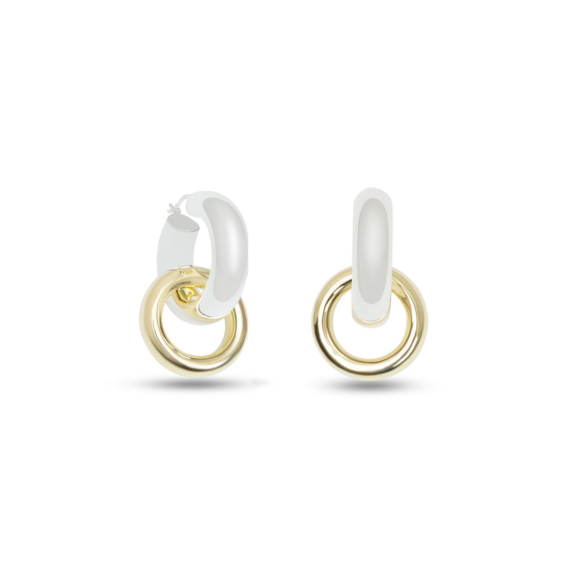 The Two Tone Liza Hoop Earrings | 18KT Gold Vermeil