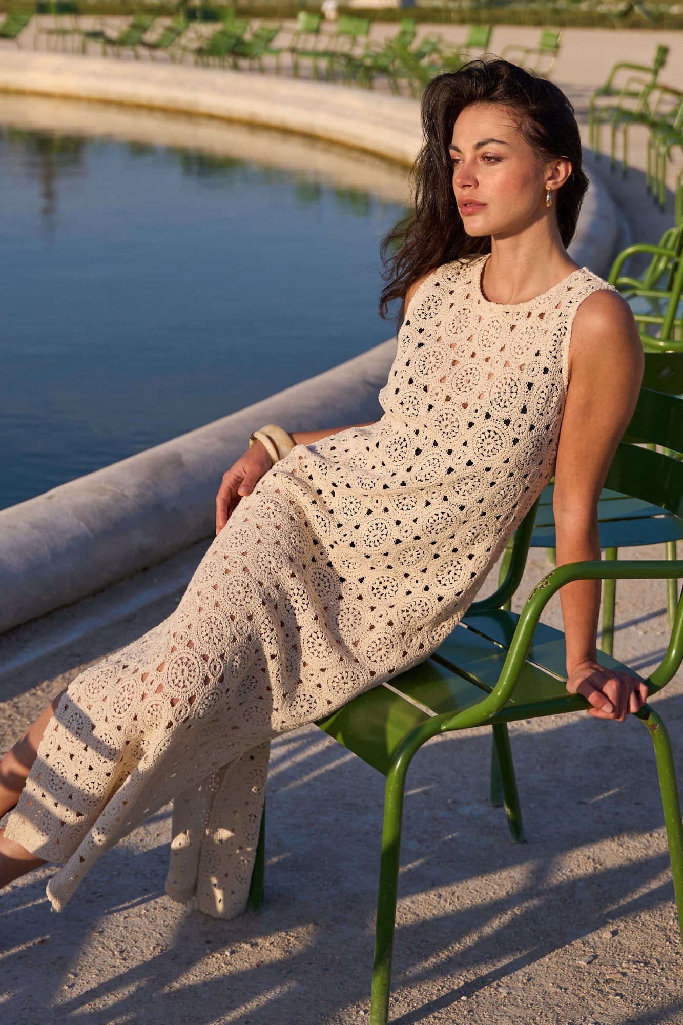 UNE PIECE-Crochet Dress OATMEAL