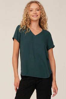 V-Neck Tee- Jade Night