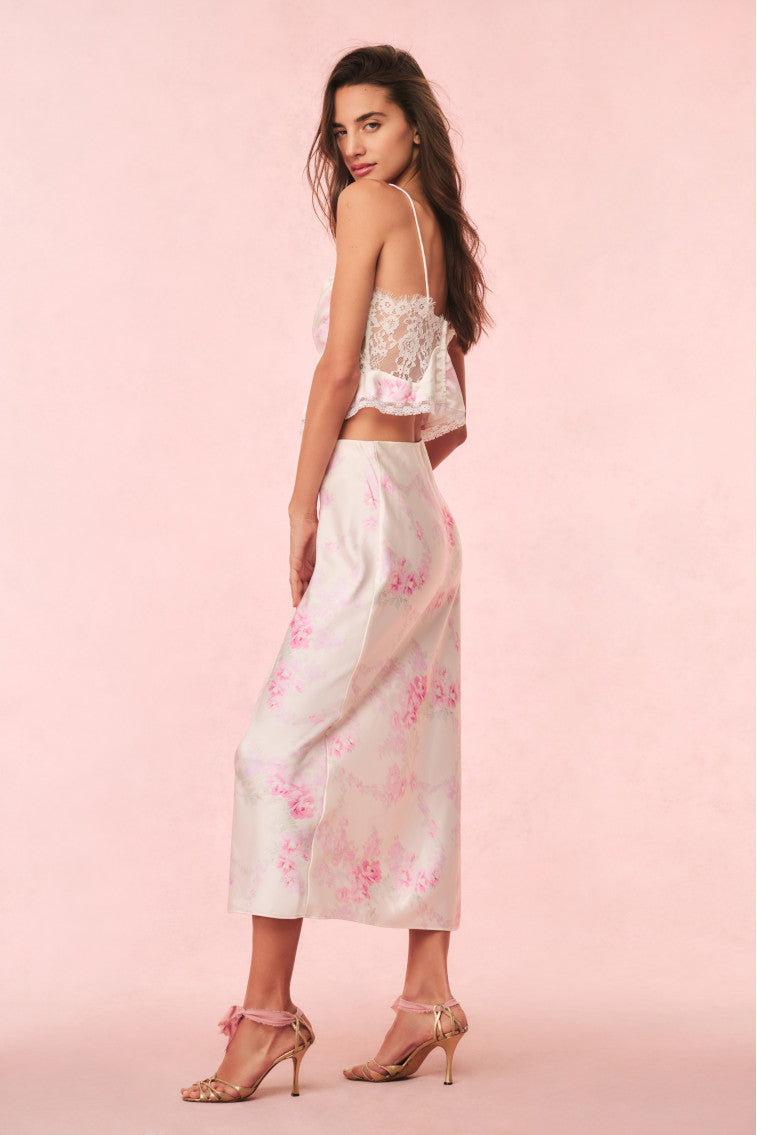 Spritely Satin Floral Cami | Vanilla Sorbet