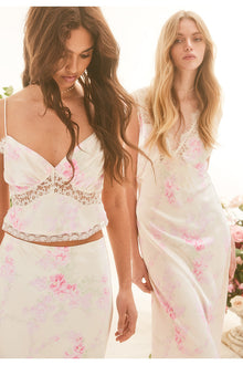 Spritely Satin Floral Cami | Vanilla Sorbet