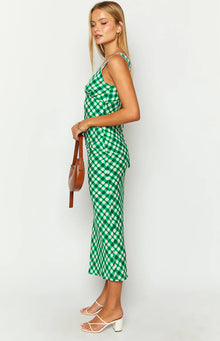 Verlaine Check Maxi Dress | Green
