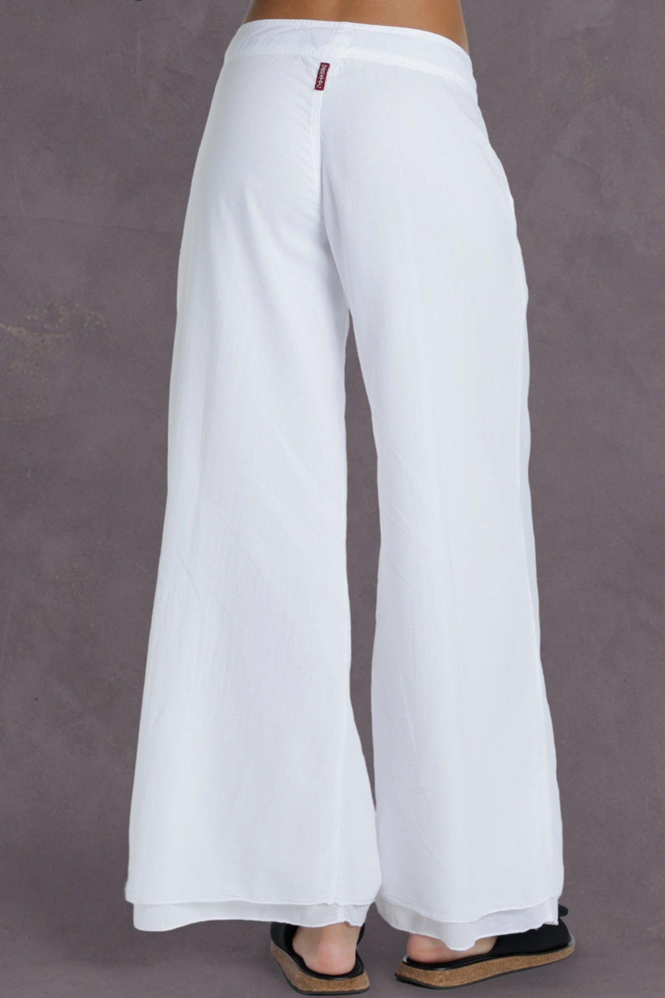 Women | Button Front Layered Pant with Pockets | White