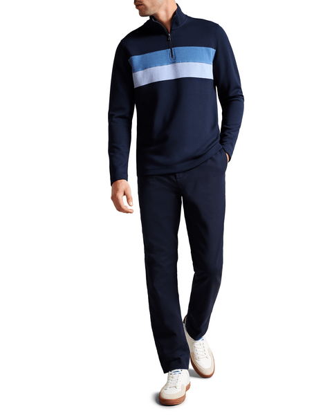 Men | Veller Long Sleeve Regular Fit Half Zip | Navy