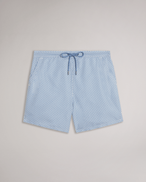 Men | Geometric Swimshort | Blue Pink