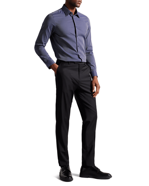 Men | Long Sleeve Circle Weave Shirt | Navy