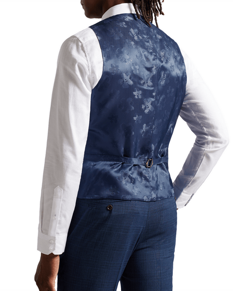 Men | Check Waistcoat | Navy