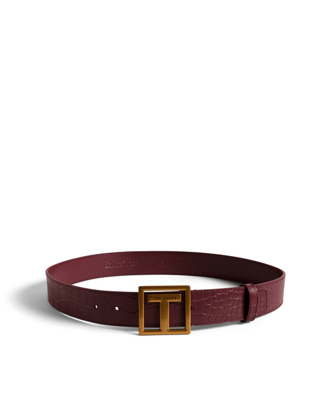 Men | Statement T Buckle Belt | Purple