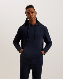 Men | Drotow Long Sleeve Regular Branded Hood | Navy