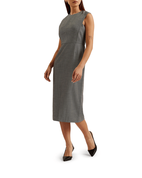 Women | Tailored Midi Dress With | Black